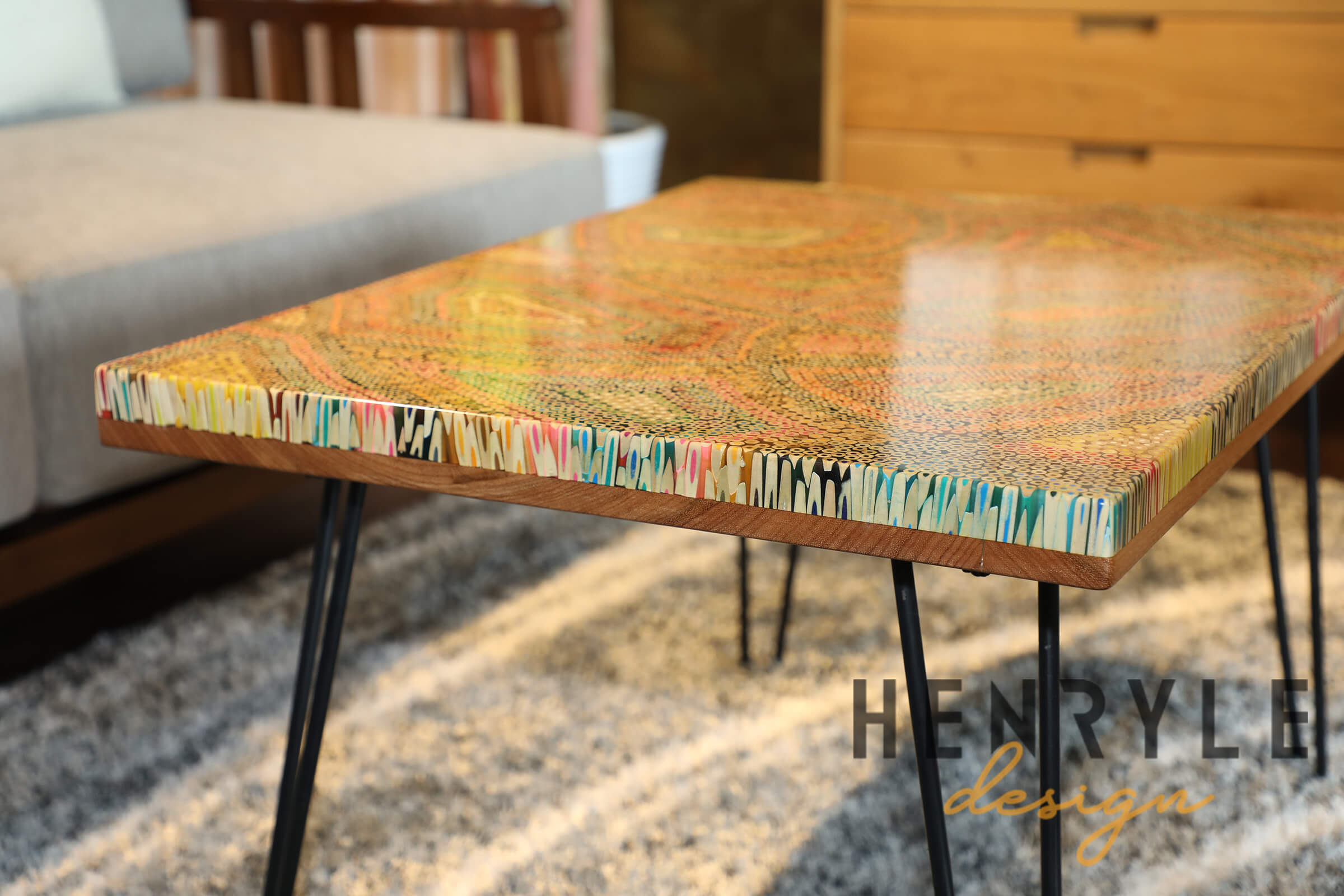 Abstract Colored-Pencil Coffee Table