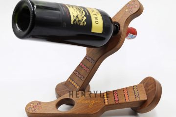 Colored Pencil Balance Guitar Wine Bottle Holder