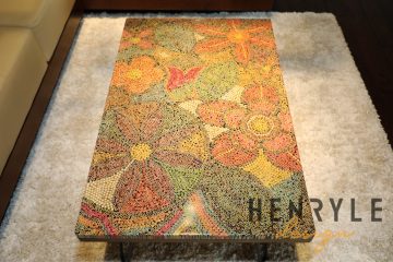 Exotic Flowers Colored-Pencil Coffee Table