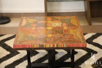 Five Blooms Colored-Pencil Coffee table 1