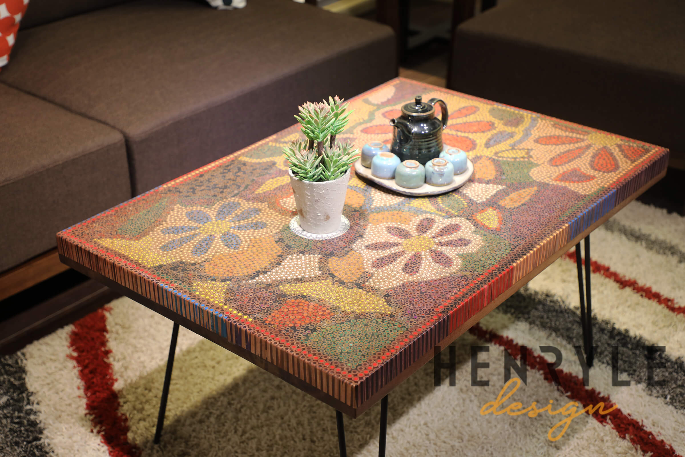 Floral Life Colored Pencil-Coffee Table