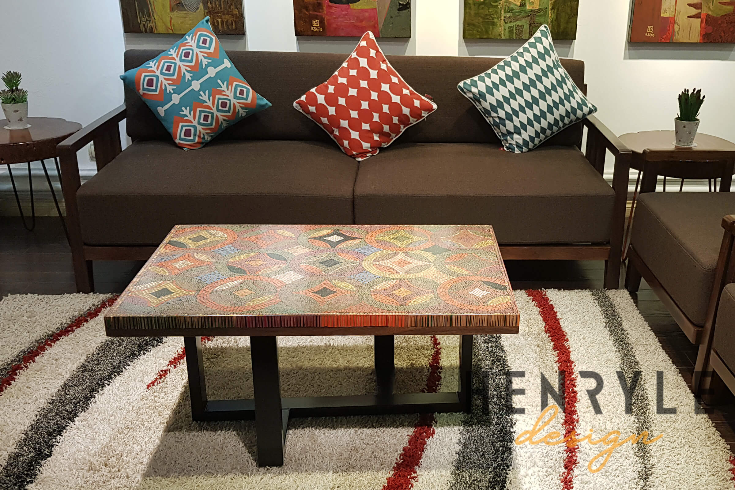 Flow of Property Colored-Pencil Coffee Table
