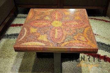 Jungle Flame Colored-Pencil Coffee Table