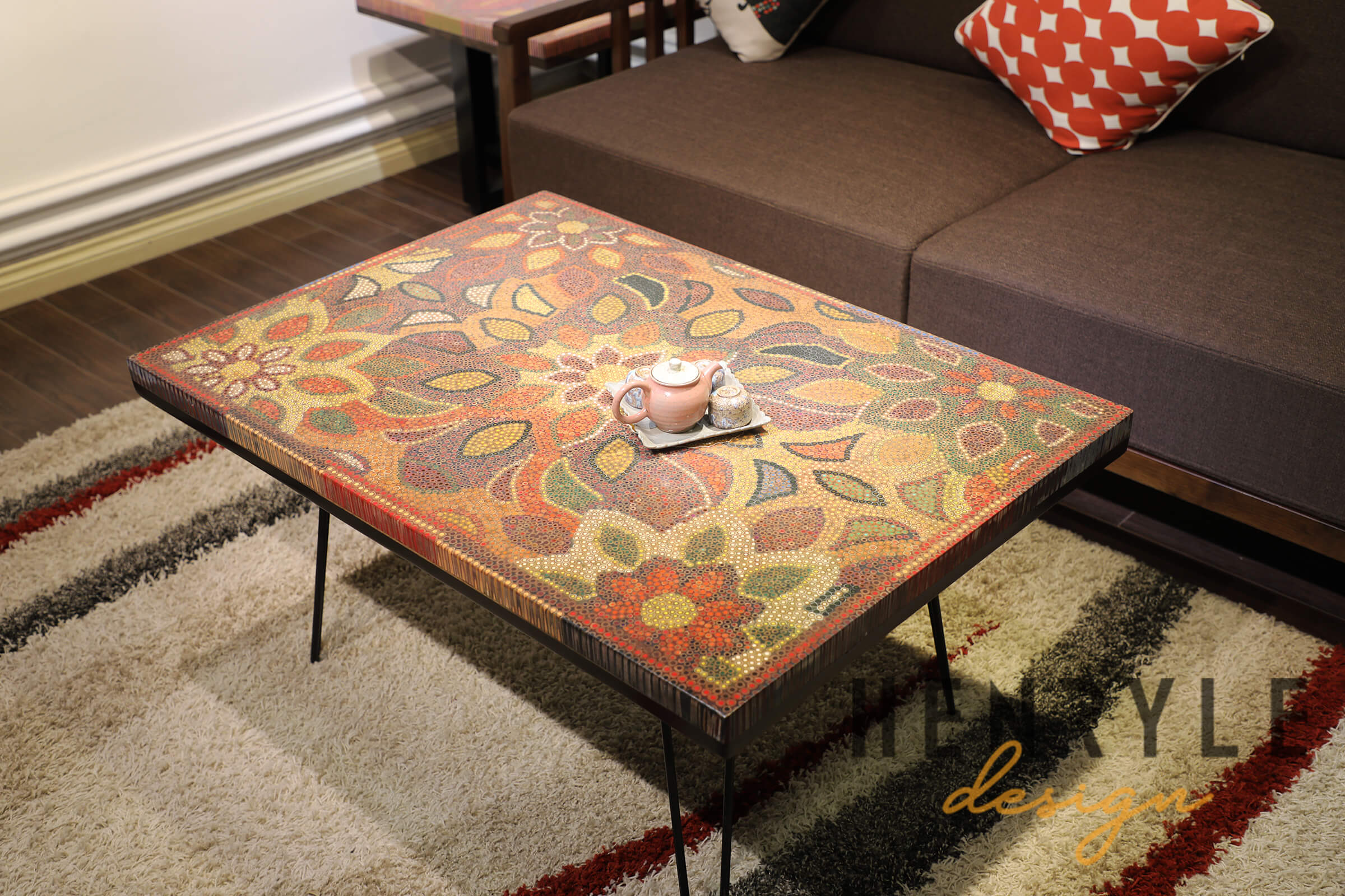 Melody Of Mother Nature Colored-Pencil Coffee Table - Unique - Melody Of Mother Nature Colored-Pencil Coffee Table - Unique