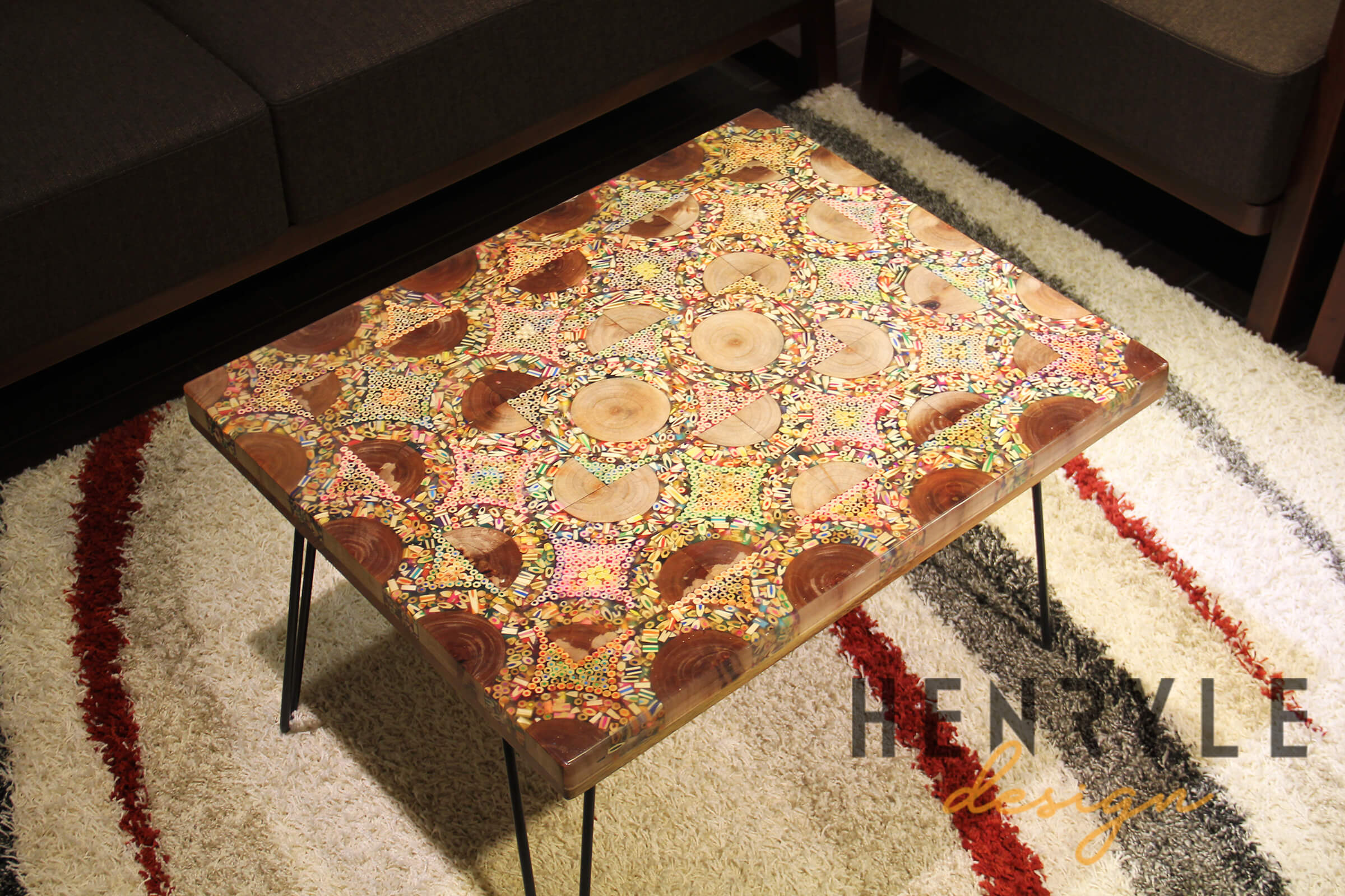 Puzzling Slices of Life Colored-Pencil Coffee Table
