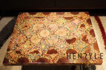 Puzzling Slices of Life Colored-Pencil Coffee Table