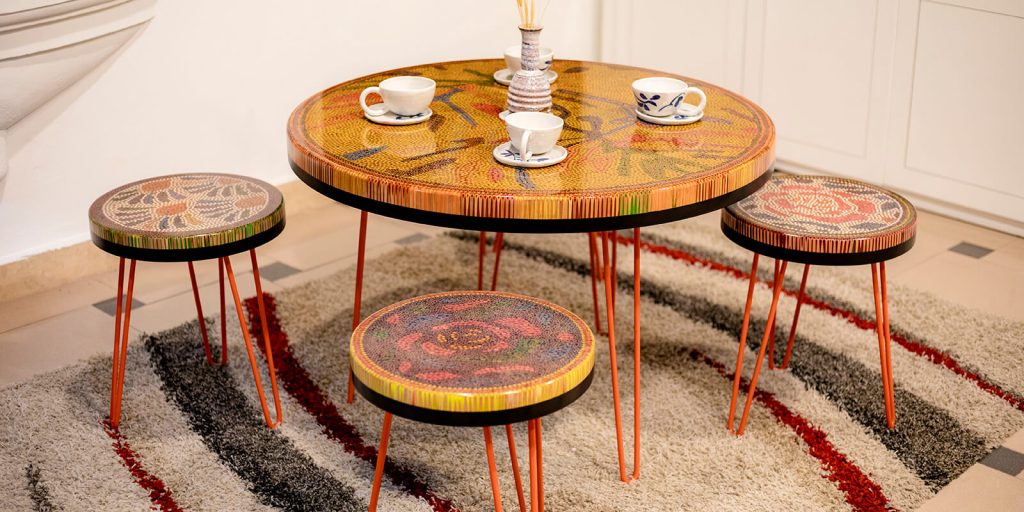 Small Unique Colored Pencil Coffee Tables