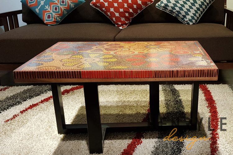 Wild Cosmos Flower Colored-Pencil Coffee Table