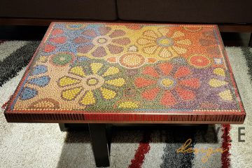 Wild Cosmos Flower Colored-Pencil Coffee Table