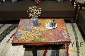 Wild Cosmos Flower Colored-Pencil Coffee Table