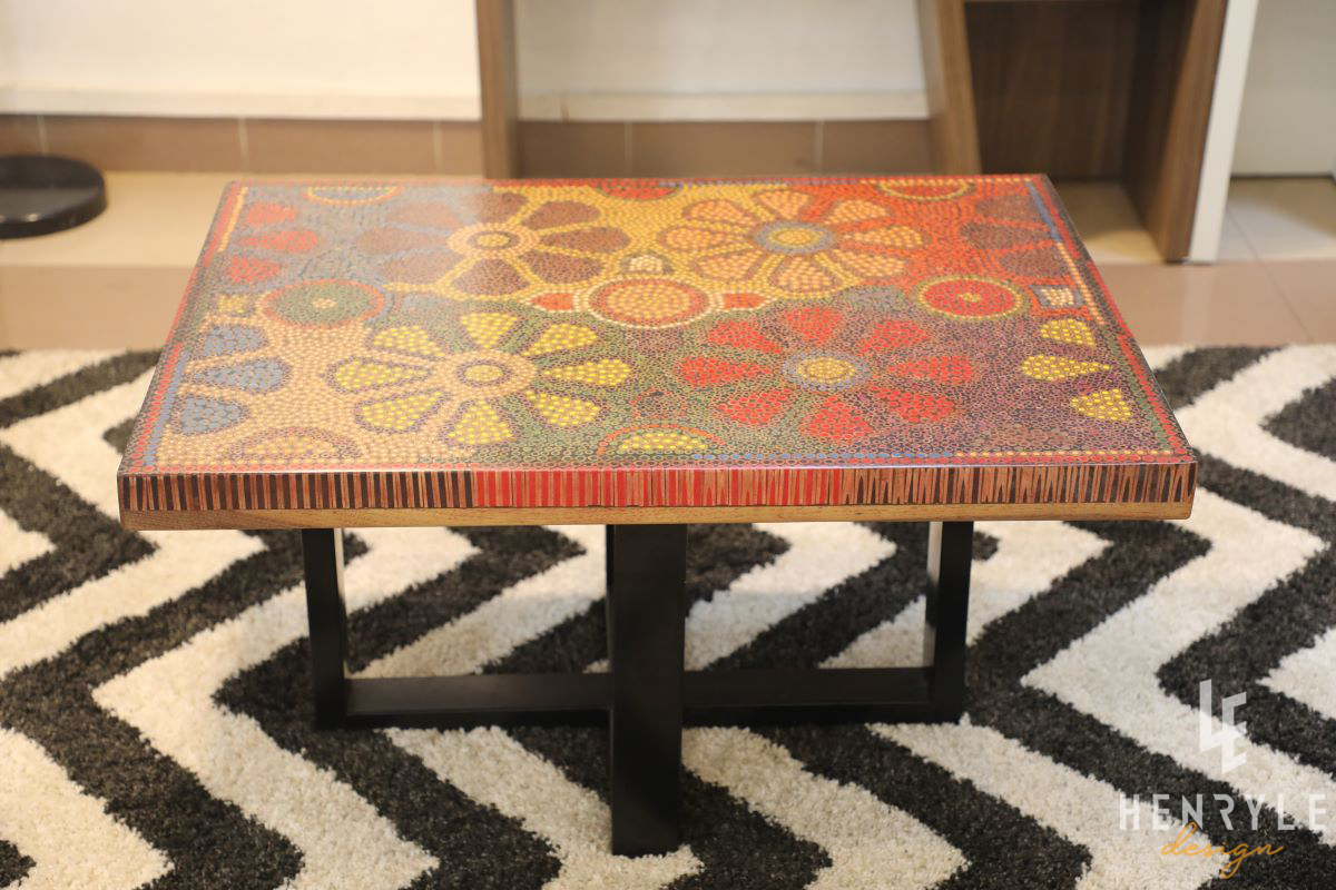 Wild Cosmos Flower Colored-Pencil Coffee Table 6