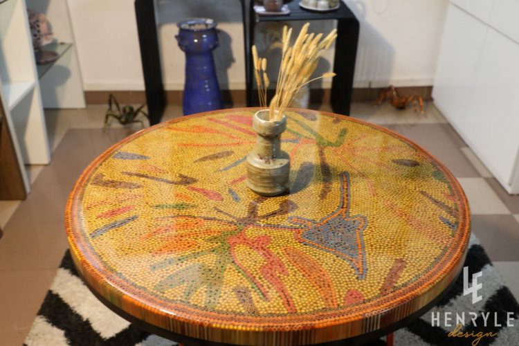 golden autumn round colored-pencil coffee table 4