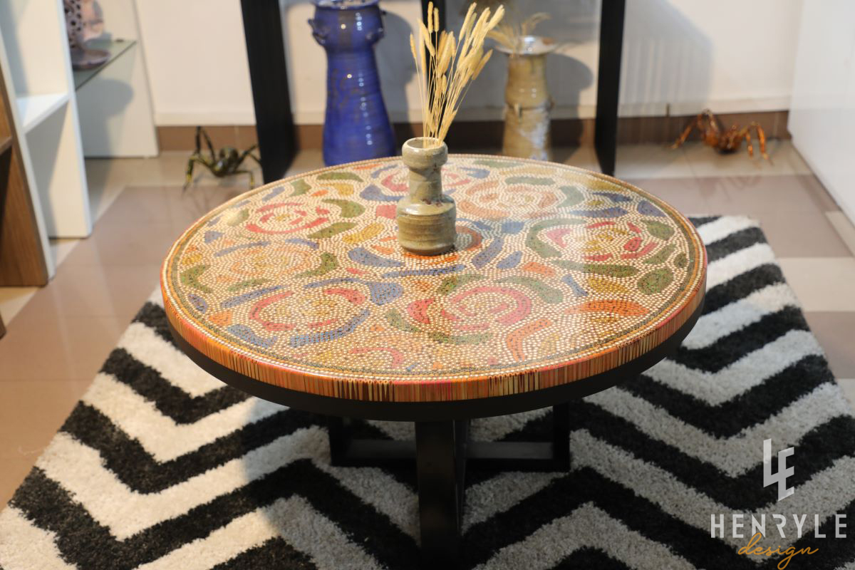 rose garden round colored pencil coffee table 4